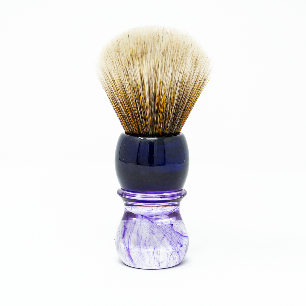 R1738 Yaqi Mew Brown Synthetic Shaving Brush, Purple Haze Handle
